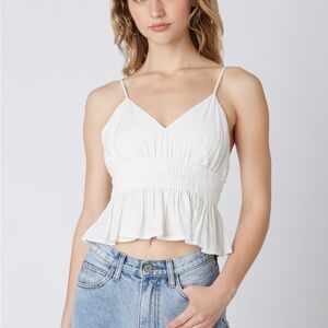 Cotton Candy White Camisole Top
